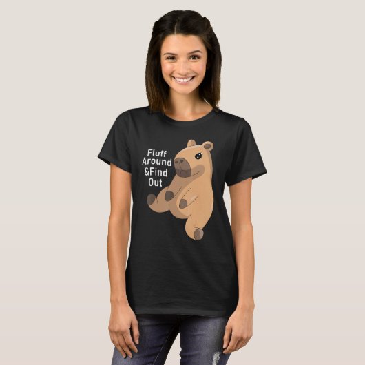 Grappig Fluff rond en ontdek Capybara Capy Mean T-shirt (Voorkant volledig)