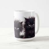 GRAPPIG FLUFFY ANGRY BLACK KITTENS KOFFIEMOK (Voorkant rechts)