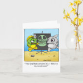 Grappig "Foggy Bottom" Get Well Notecard Kaart (Gele Bloem)