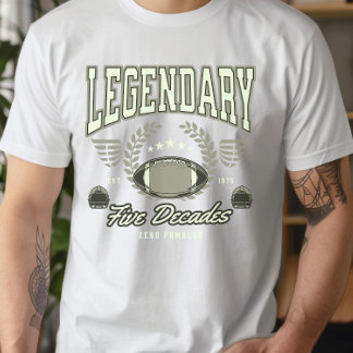 Grappig Football 50 jarige 5 decennia Zero Fumbles T-shirt