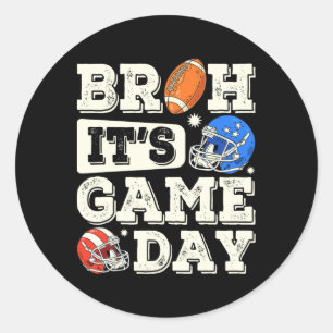 Grappig Football Boy Tiener Bruh zijn Game Day Ame Ronde Sticker