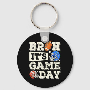 Grappig Football Boy Tiener Bruh zijn Game Day Ame Sleutelhanger