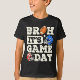 Grappig Football Boy Tiener Bruh zijn Game Day Ame T-shirt