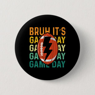 Grappig Football Boys Kinder Bruh Het is Game Day Ronde Button 5,7 Cm