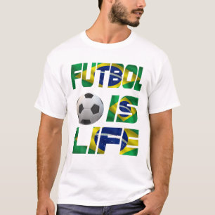 Grappig Football Braziliaanse vlag Futbol: Liefde T-shirt