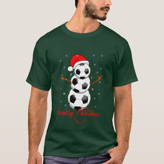 Grappig Football Cadeaus voor Kerstsneeuw T-shirt (Voorkant)