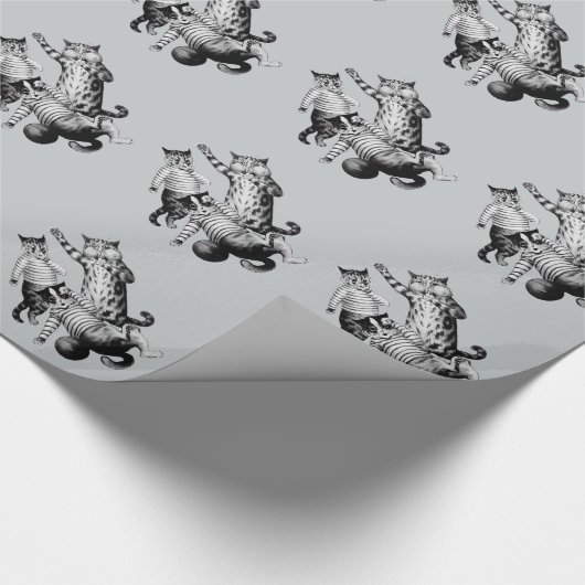 grappig football dat katten speelt cadeaupapier (Hoek)