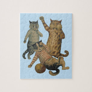 grappig football dat katten speelt legpuzzel