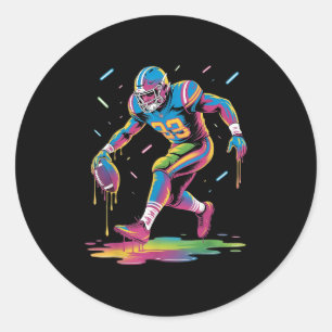 Grappig Football Drip Boy Kind Jeugd Tie Dye Dripn Ronde Sticker