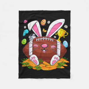 Grappig Football en Bunny Face Eggs Happy Easter D Fleece Deken