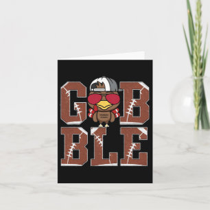 Grappig Football Gobble Turkije Thanksgiving Boys  Kaart