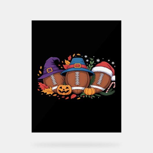 Grappig Football Halloween Thanksgiving Xmas Spook Acryl Bord (Voorkant)