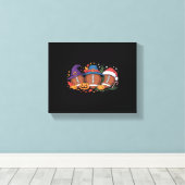 Grappig Football Halloween Thanksgiving Xmas Spook Canvas Afdruk (Insitu (Houten vloer))