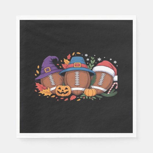 Grappig Football Halloween Thanksgiving Xmas Spook Servet (Voorkant)