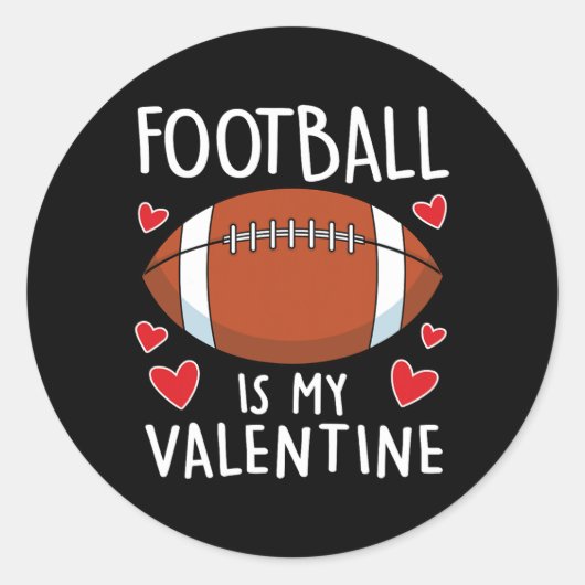 Grappig Football is mijn Valentijnsdag boys Mannen Ronde Sticker (Voorkant)