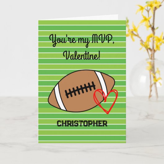 Grappig Football Valentijnsdag Kaart (Gele Bloem)