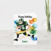 Grappig Football Waterverf Splas Verjaardag Gridir Feestdagen Kaart (Voorkant)