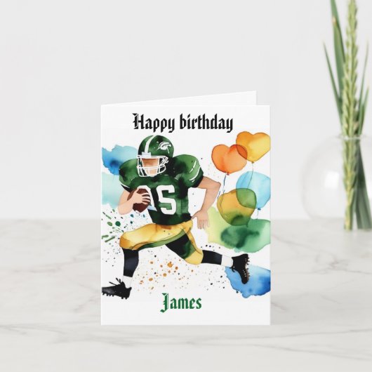 Grappig Football Waterverf Splas Verjaardag Gridir Feestdagen Kaart (Voorkant)