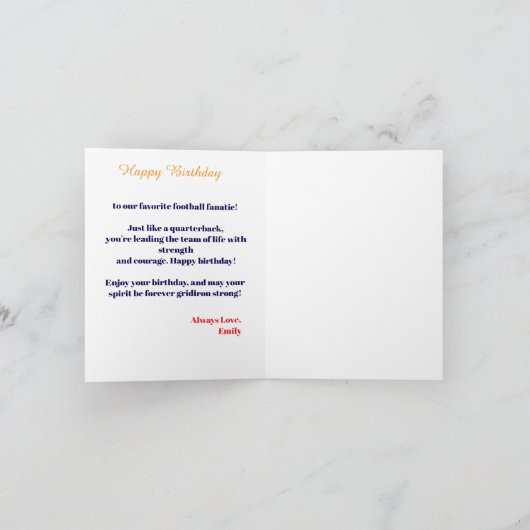 Grappig Football Waterverf Splas Verjaardag Gridir Feestdagen Kaart (Binnen)