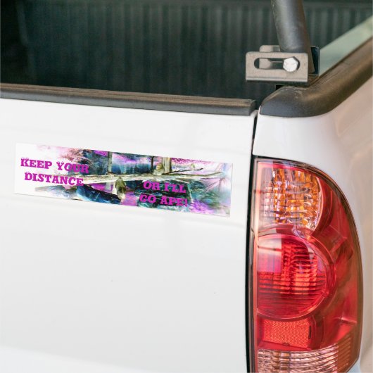 Grappig Forest Go Ape Houd afstand Bumpersticker (Op Truck)