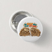 Grappig fossiel dinohumor ronde button 3,2 cm (Voorkant /achterkant)