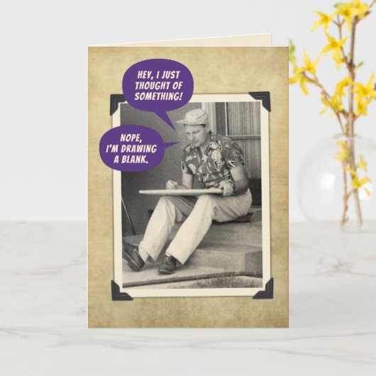 Grappig  foto- Een blanco gegroefde tekenen Kaart (Gele Bloem)