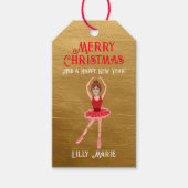 Grappig Foto toevoegen Ballerina Vrolijk kerstfees Cadeaulabel (Voorkant)