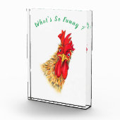 Grappig fotoblok verrast haan - aangepaste tekst (Rechts)