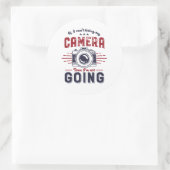 Grappig fotografie Citaat Fotograaf en camera Ronde Sticker (Tas)