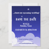 Grappig fotoruimteschip we zijn over de maan om de save the date (Achterkant)