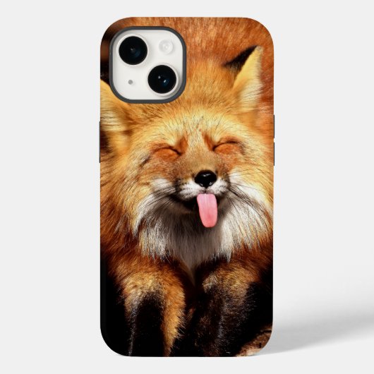 Grappig Fox die het aantikt is Tongue Case-Mate iPhone Case (Achterkant)