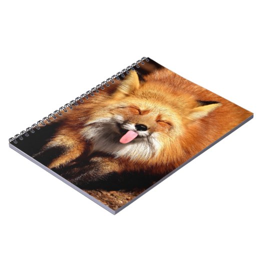 Grappig Fox die het aantikt is Tongue Notitieboek (Linkerzijde)