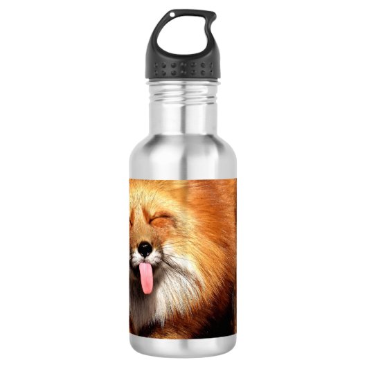 Grappig Fox die het aantikt is Tongue Waterfles (Voorkant)