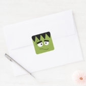 Grappig Frankenstein Gezicht voor Halloween Vierkante Sticker (Envelop)