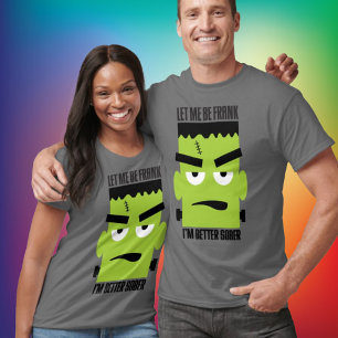 Grappig Frankenstein Gezicht voor Sober Halloween T-shirt