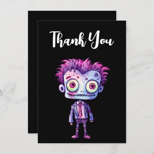 Grappig Frankenstein Monster Halloween Fun Bedankkaart (Voorkant / Achterkant)