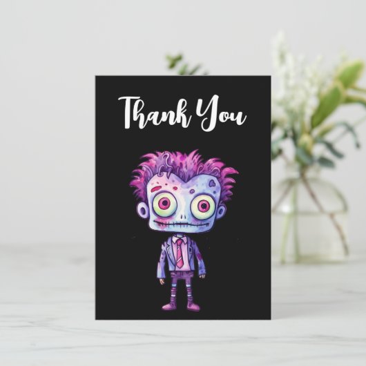 Grappig Frankenstein Monster Halloween Fun Bedankkaart (Staand voorkant)
