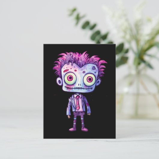 Grappig Frankenstein Monster Halloween Fun Briefkaart (Staand voorkant)