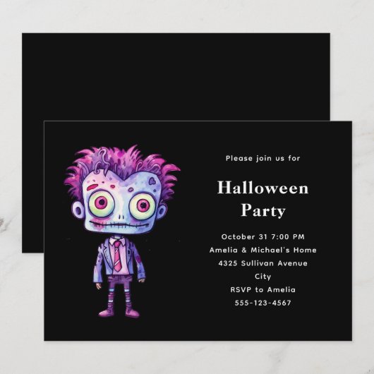 Grappig Frankenstein Monster Halloween Fun Kaart (Voorkant / Achterkant)