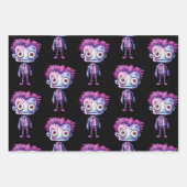 Grappig Frankenstein Monster Halloween Fun Pattern Inpakpapier Vel (Voorkant)