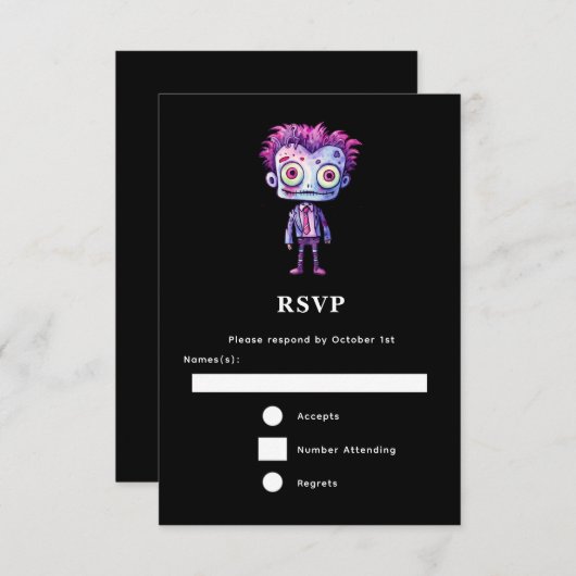 Grappig Frankenstein Monster Halloween Fun RSVP Kaartje (Voorkant / Achterkant)