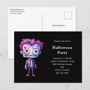 Grappig Frankenstein Monster Halloween Fun Uitnodiging Briefkaart