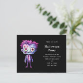 Grappig Frankenstein Monster Halloween Fun Uitnodiging Briefkaart (Staand voorkant)