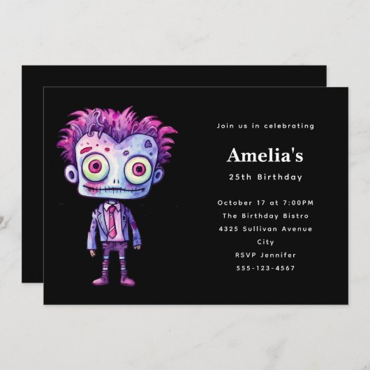 Grappig Frankenstein Monster Halloween Fun Verjaar Kaart (Voorkant / Achterkant)