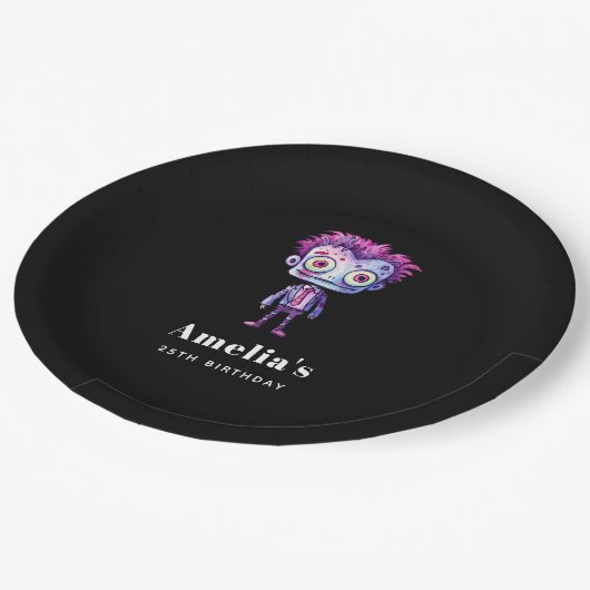 Grappig Frankenstein Monster Halloween Fun Verjaar Papieren Bordje (Gekanteld)