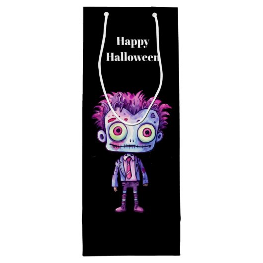 Grappig Frankenstein Monster Halloween Fun Wijn Cadeautas (Achterkant)