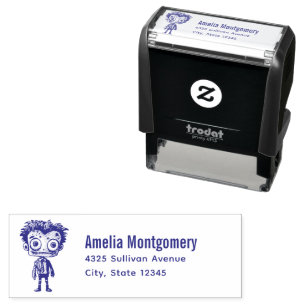 Grappig Frankenstein Monster Halloween Leuk Adres Zelfinktende Stempel