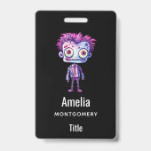 Grappig Frankenstein Monster Halloween Pret Badge (Achterkant)