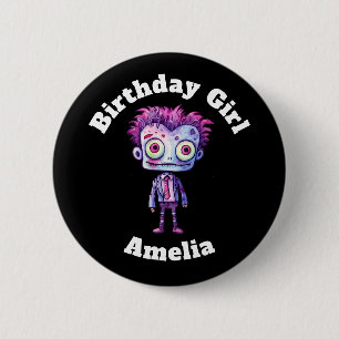 Grappig Frankenstein Monster Leuk Verjaardagsmeisj Ronde Button 5,7 Cm