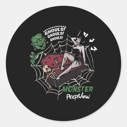 Grappig Frankenstein Monster Lovers Monster Bunnie Ronde Sticker (Voorkant)